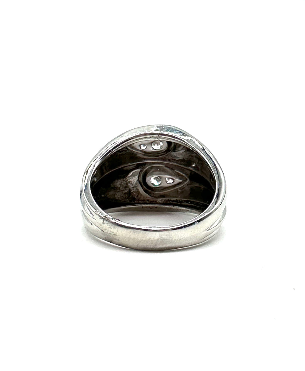 Double pear shaped diamond bypass ring