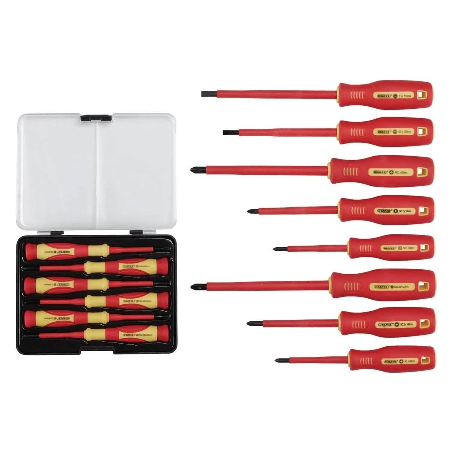 Fully Insulated and Precision Screwdrivers 14pc Set VDE Approved Draper 28028