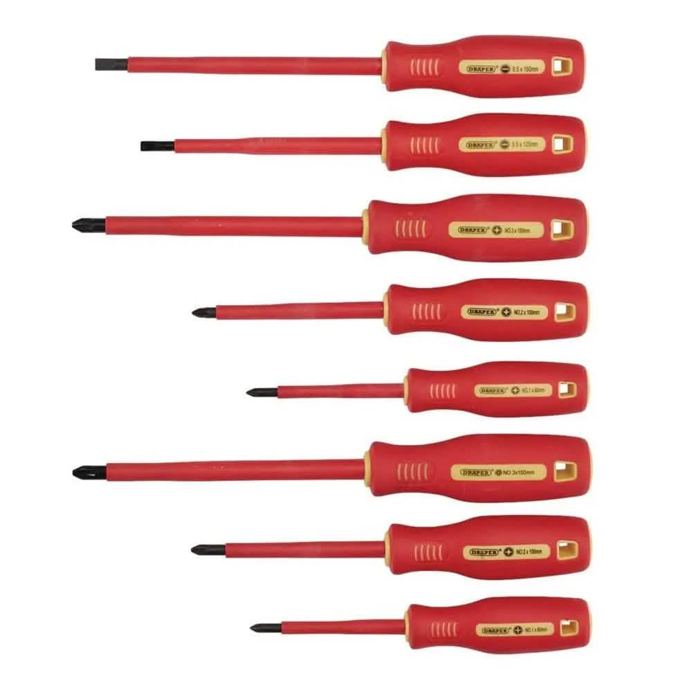 Fully Insulated and Precision Screwdrivers 14pc Set VDE Approved Draper 28028